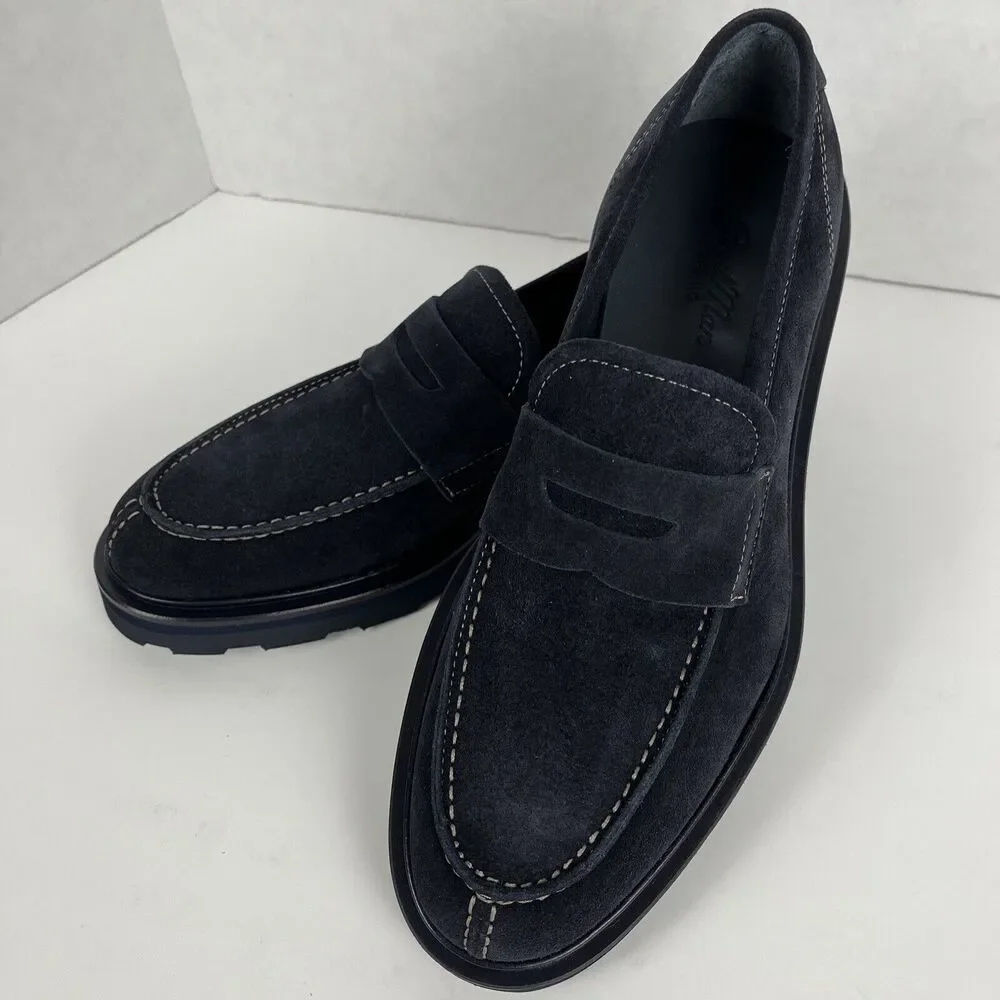 Good Man Brand Mens Size 7.5 Navy Lexington Loafer Suede Dress Shoe - Picture 9 of 9